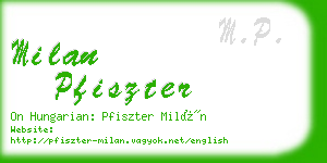 milan pfiszter business card